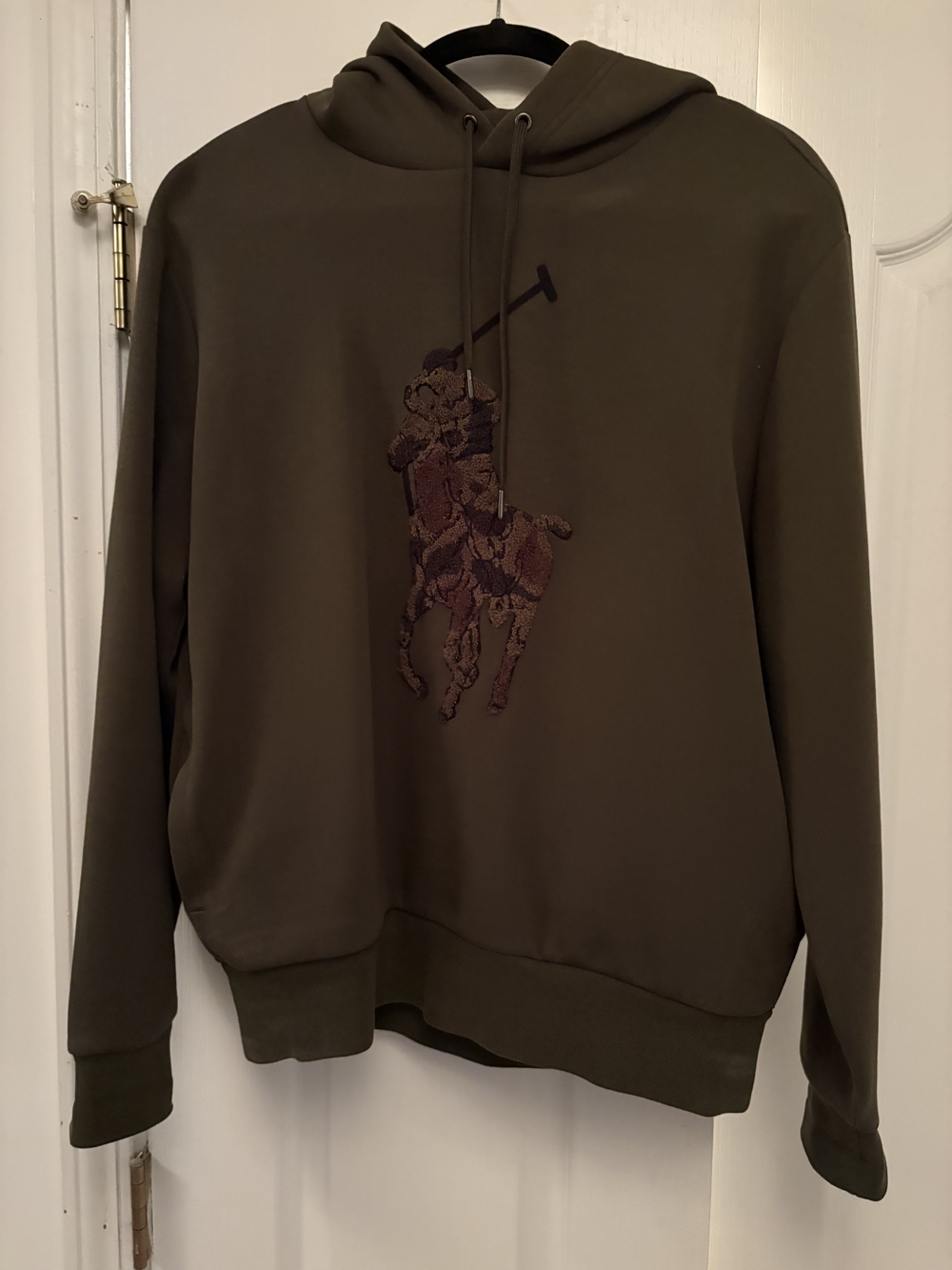 Polo by Ralph Lauren Olive Green Hoodie with Embroidered Polo Player. Worn Twice